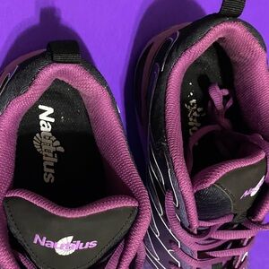 Men’s purple and black Nautilus Safety shoe US 11